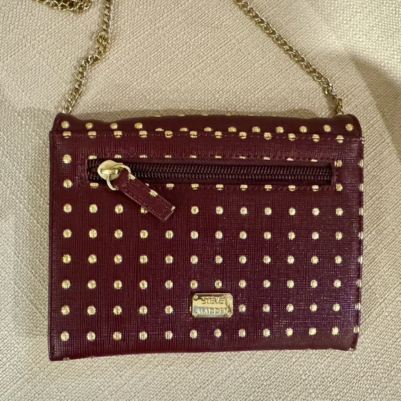 Steve Madden Burgundy Mini Purse with Gold Chain - Picture 3 of 5